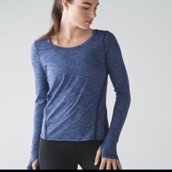 lululemon athletica Tops - Lululemon heathered blue long sleeve tee